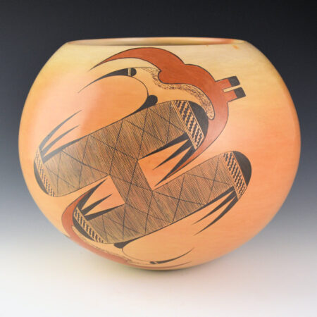 Quotskuyva, Dextra - 8" Wide Bowl with Double Bird Wing Designs  (1980s)