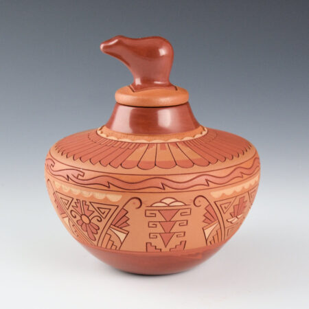 Curran, Dolores - "Butterflies in the Clouds" Bear Lidded Jar