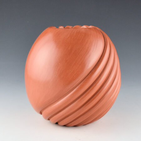 Alternative view of Toya, Dominique - Red Bowl with Six Melon Swirl Design