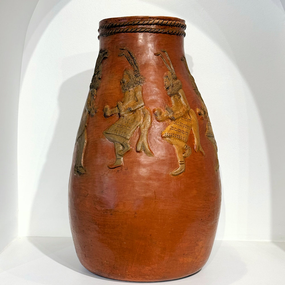 Tso, Faye – 26.5″ Tall Jar with Yei-Bi-Chi Dancers, (1970s)