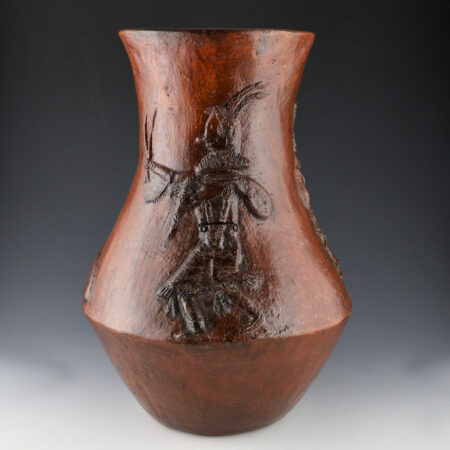 Alternative view of Tso, Faye - 14" Tall Jar with Three Yei-Bi-Chi Dancers in Relief (1993)