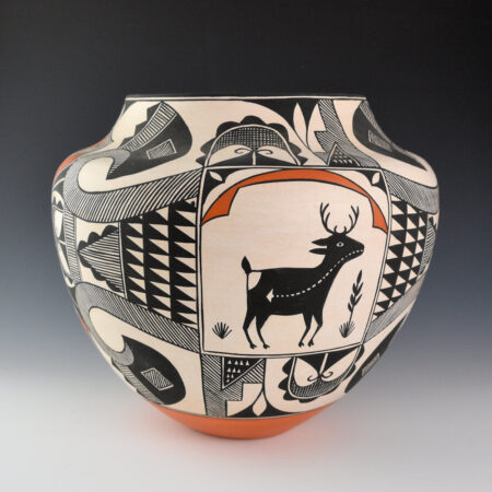 Aragon, Florence - Large Water Jar with Eagles and Heartline Deer (1980s)