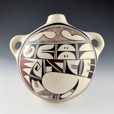 Naha, Helen "Featherwoman" - Canteen with Swirling Bird (1980s)