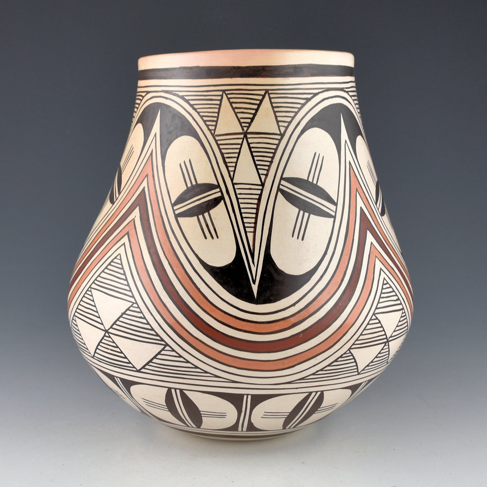 Naha, Helen "Featherwoman" - 7" Tall Jar with Star and Rainbow Designs (1980s)