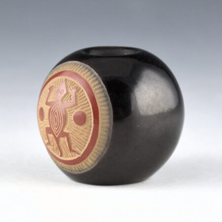 Alternative view of Lonewolf, Joseph - Black and Red Bowl with Mimbres Lizard (1972)