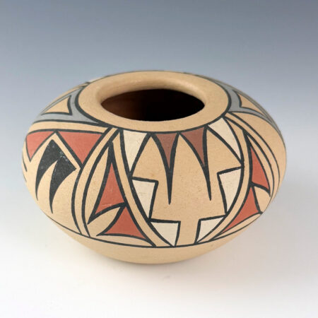 Talachy, Joe & Thelma - Pojoaque Polychrome Bowl with Swirling Clouds (1970s)