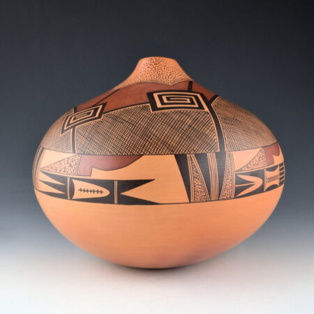 Namingha, Les - 9" Wide "Shards and Birds" Jar (1990s)