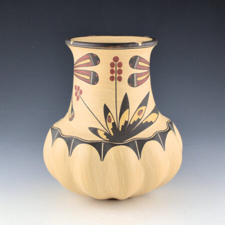 Alternative view of Gutierrez, Lois  - Polychrome Jar with Dragonflies and Melon Rib Base (1992)