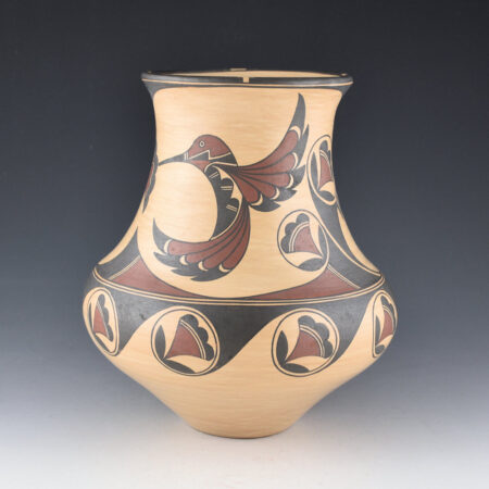Gutierrez, Lois  - Polychrome Water Jar with Hummingbirds and Flowers (1993)