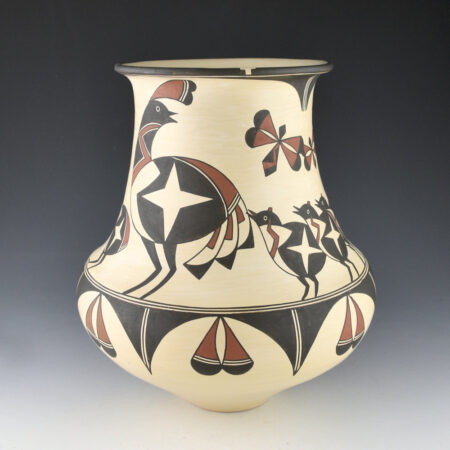 Alternative view of Gutierrez, Lois  - Water  Jar with Quail Family and Dragonflies (1995)