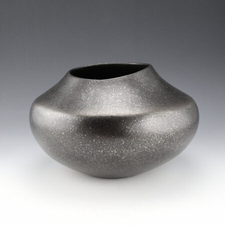Alternative view of Vigil, Lonnie -  Micaceous Black Jar Bowl with Asymmetric Rim