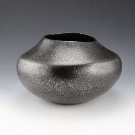 Vigil, Lonnie -  Micaceous Black Jar Bowl with Asymmetric Rim
