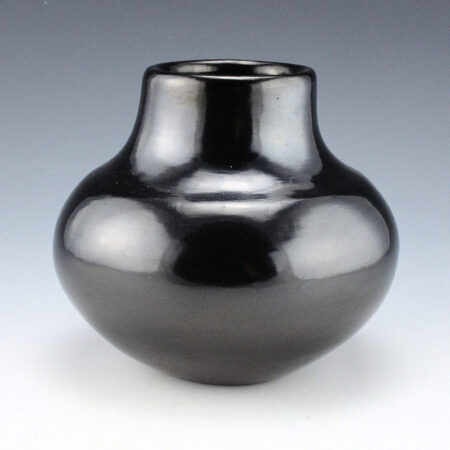 Alternative view of Martinez, Maria - Plainware Gunmetal Sharp Shoulder Jar "Maria Poveka", 1950s