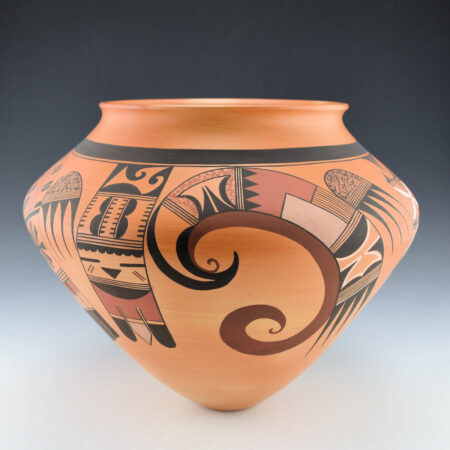 Tahbo, Mark - 11" Wide Jar with Swirling Hummingbirds (2005)