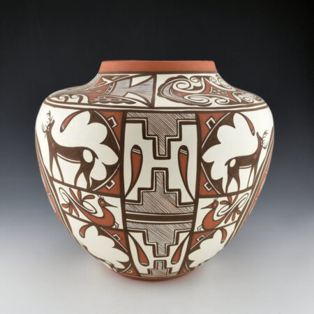 Alternative view of Simplicio, Noreen - Large Zuni Olla with Heartline Deer and Rosettes (1999), Ribbon