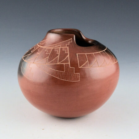 Folwell, Polly Rose - Jar with Kiva Rim and Feather Designs