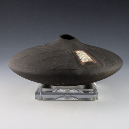 Duwyenie, Preston - Black Shifting Sand Jar with  Silver Inset