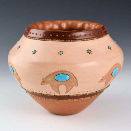 Sanchez, Russell  - Polychrome Jar with Six Bears, Stars, and 80 Inset Stones