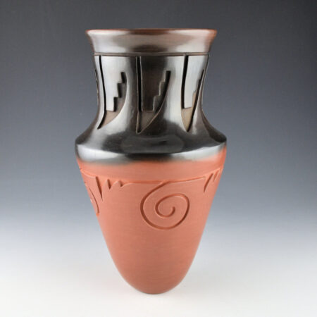 Roller, Ryan - 10" Tall "Two-Tone" Jar with Feather and Cloud Designs (2003)