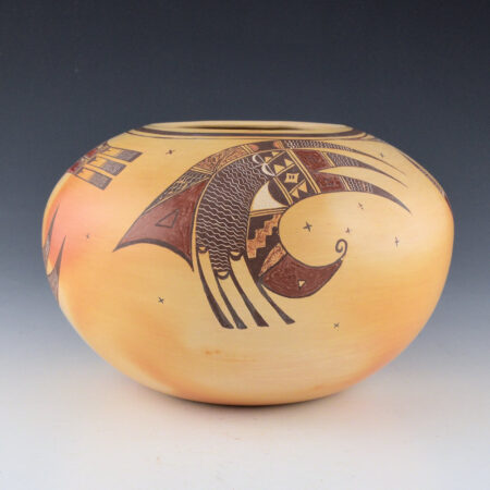 Benn, Shirley Nampeyo - Bowl with Hummingird Moths and Bat Wings (1990s)