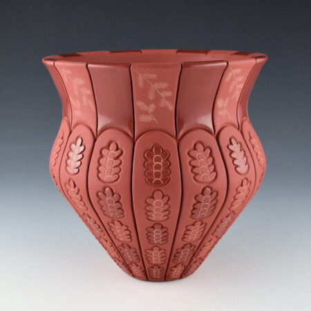 Tafoya, Stephanie - "Endurance" Water Jar with 80 Carved Pine Cones and Pine Needles