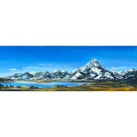 Vargas, Andrea - "Joy on the Teton Mountains", Oil on Linen (12" x 36")