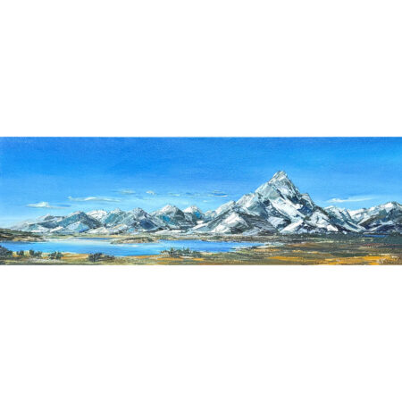 Alternative view of Vargas, Andrea - "Joy on the Teton Mountains", Oil on Linen (12" x 36")