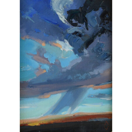 Alternative view of Vargas, Andrea - "Rain Drops Over Hot Desert Sands", Oil on Board (5 x 7)