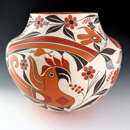 Alternative view of Cerno, Barbara and Joseph -Four Color Water Jar with Birds and Double Rainbows (2005)