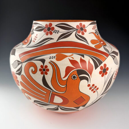 Cerno, Barbara and Joseph -Four Color Water Jar with Birds and Double Rainbows (2005)