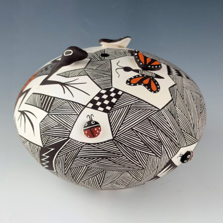 Alternative view of Concho, Carolyn - Large Seedpot with Hummingbird, Butterfly, and Lizard