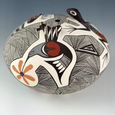 Concho, Carolyn - Large Seedpot with Hummingbird, Butterfly, and Lizard