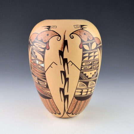 Alternative view of Komalestewa, Cynthia Sequi - Tall Jar with Hummingbirds and Corn (1990's)