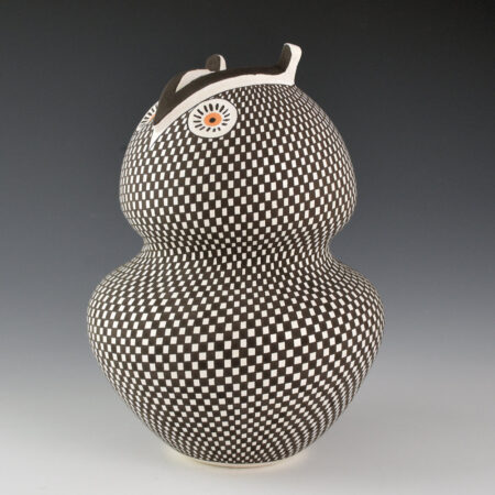Alternative view of Antonio, Frederica - Clay Owl with Checkerboard Designs