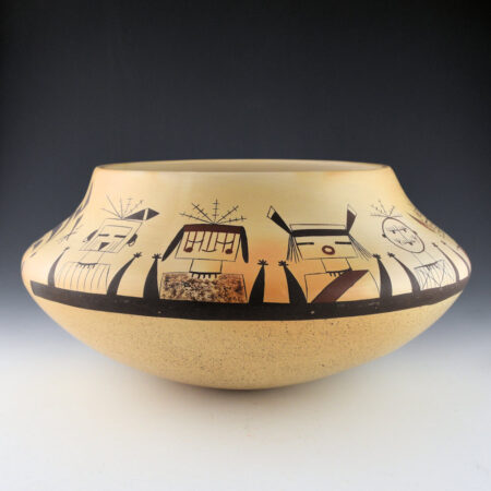 Alternative view of Maho, Garrett -  13" Wide Jar with 12 Katsinas (2004)