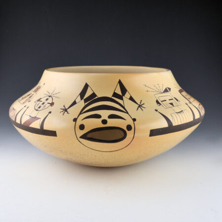 Maho, Garrett -  13" Wide Jar with 12 Katsinas (2004)