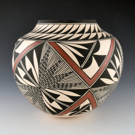 Patricio, Georgia - Jar with Spiraling Feathers, Rainclouds, and Plant Designs