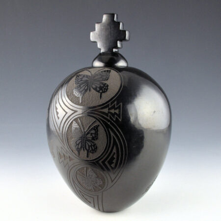 Alternative view of Medicine Flower, Grace - 8" Tall Jar with 10 Butterflies and Star Lid (1985)