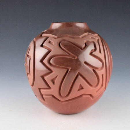 Begay, Jr., Harrison - Brown Fired Jar with Dragonflies and Stars (2003)