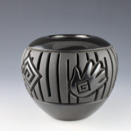 Alternative view of Begay, Jr., Harrison - Bowl with Hand and Bear Paw Designs (1998)
