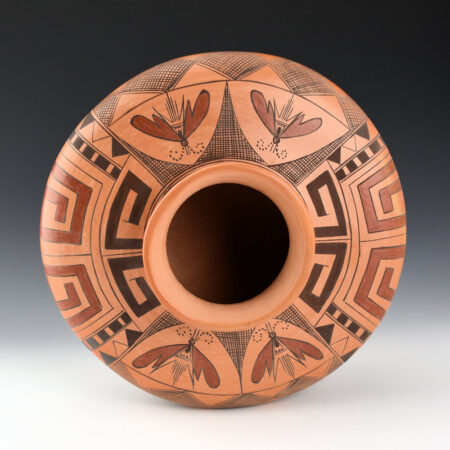 Alternative view of Sahme, Jean - 9.5" Wide Jar with Moth Designs (1980s)