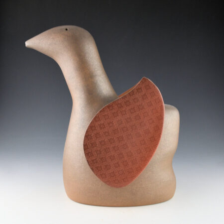Naranjo, Jody - 10" Tall Clay Bird Figure with Polished Wings (2000)