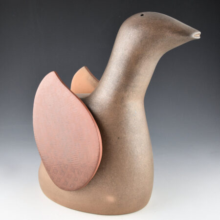 Alternative view of Naranjo, Jody - 10" Tall Clay Bird Figure with Polished Wings (2000)