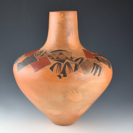 Koopee, Jacob - 12" Tall Water Jar with Shard and Hand Designs (2000)