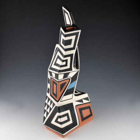 Alternative view of Suina, Jeff - 13" Tall "World Line" Angular Geometric Design Jar