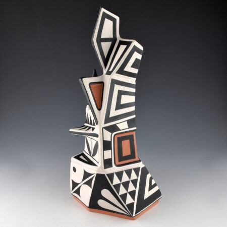 Suina, Jeff - 13" Tall "World Line" Angular Geometric Design Jar