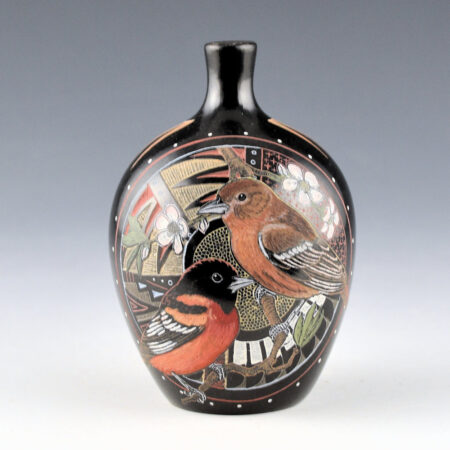 Tafoya, Jennifer - Jar with Cedar Waxwing and Baltimore Orioles (2014)