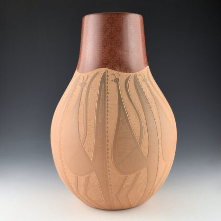 Alternative view of Naranjo, Jody -  12" Tall Jar with Nine Peacocks (1999)