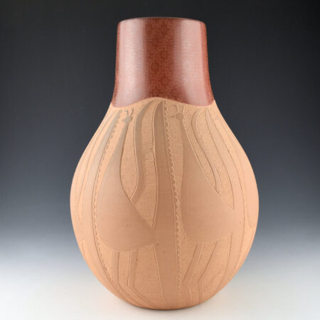 Naranjo, Jody -  12" Tall Jar with Nine Peacocks (1999)