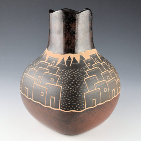 Alternative view of Naranjo, Jody - Square Jar with Pueblo Scenes (2011)